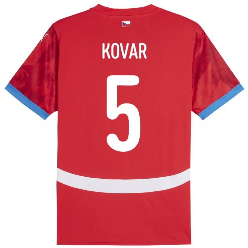 Kandiny Hombre Camiseta Chequia Martin Kovar #5 Rojo 1ª Equipación 24-26 La Camisa Chile