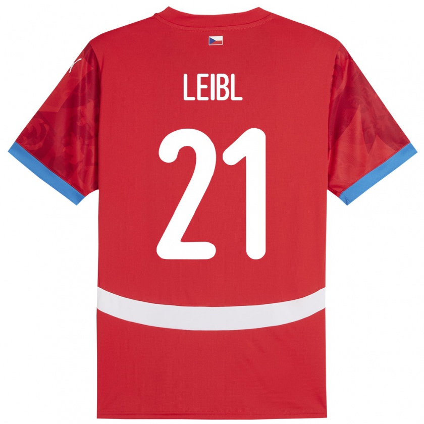 Kandiny Hombre Camiseta Chequia Adam Leibl #21 Rojo 1ª Equipación 24-26 La Camisa Chile