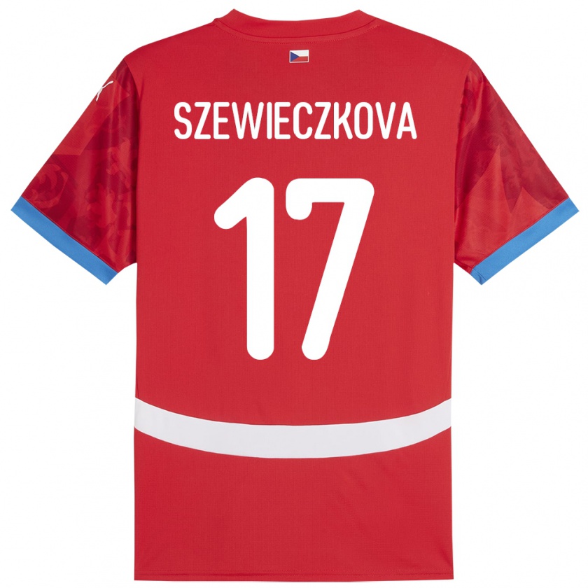 Kandiny Hombre Camiseta Chequia Tereza Szewieczková #17 Rojo 1ª Equipación 24-26 La Camisa Chile