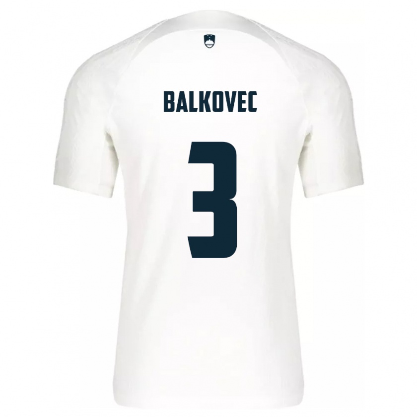 Kandiny Hombre Camiseta Eslovenia Jure Balkovec #3 Blanco 1ª Equipación 24-26 La Camisa Chile