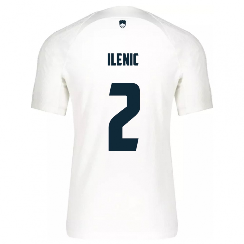 Kandiny Hombre Camiseta Eslovenia Mitja Ilenic #2 Blanco 1ª Equipación 24-26 La Camisa Chile