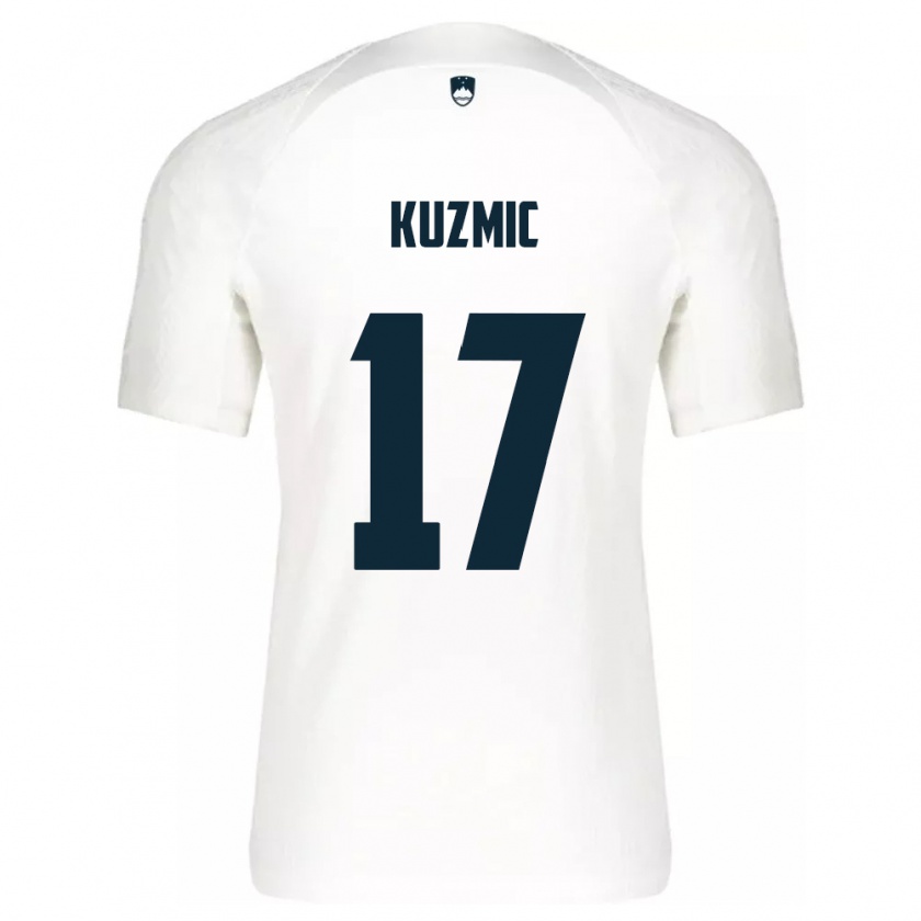 Kandiny Hombre Camiseta Eslovenia Srdjan Kuzmic #17 Blanco 1ª Equipación 24-26 La Camisa Chile