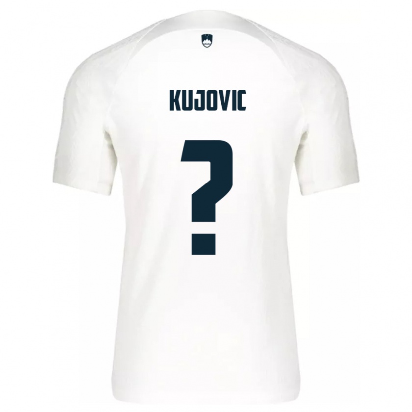 Kandiny Hombre Camiseta Eslovenia Tian Kujovic #0 Blanco 1ª Equipación 24-26 La Camisa Chile