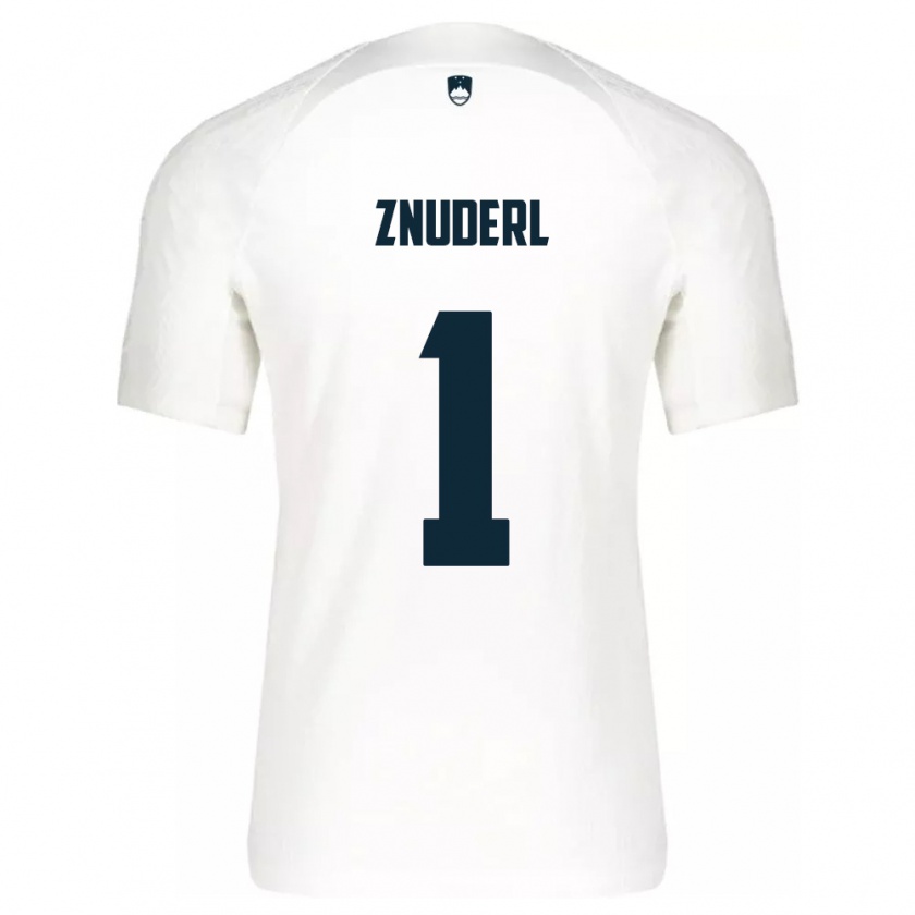 Kandiny Hombre Camiseta Eslovenia Tai Znuderl #1 Blanco 1ª Equipación 24-26 La Camisa Chile