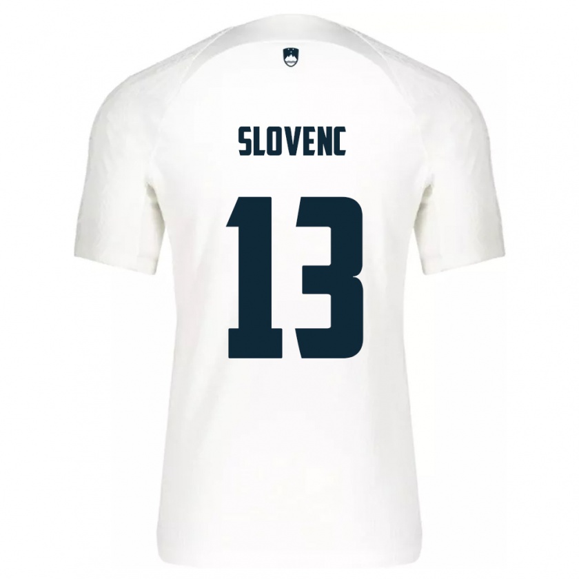 Kandiny Hombre Camiseta Eslovenia Nejc Slovenc #13 Blanco 1ª Equipación 24-26 La Camisa Chile