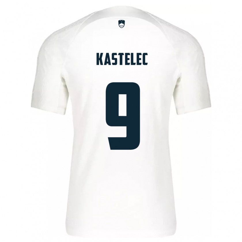 Kandiny Hombre Camiseta Eslovenia Mirjam Kastelec #9 Blanco 1ª Equipación 24-26 La Camisa Chile