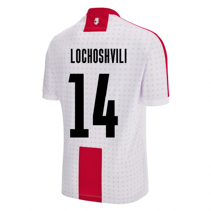 Kandiny Hombre Camiseta Georgia Luka Lochoshvili #14 Blanco 1ª Equipación 24-26 La Camisa Chile