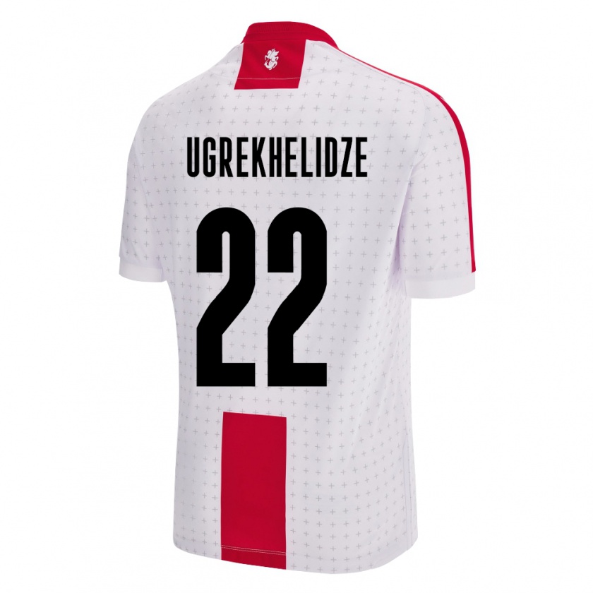 Kandiny Hombre Camiseta Georgia Nikoloz Ugrekhelidze #22 Blanco 1ª Equipación 24-26 La Camisa Chile