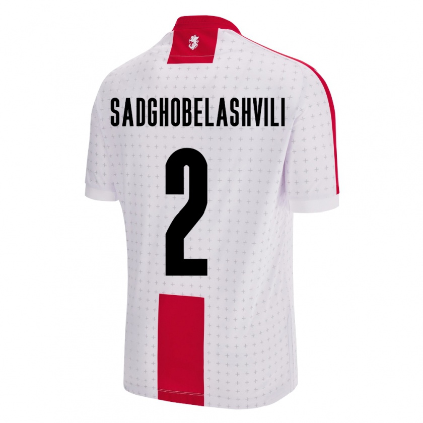 Kandiny Hombre Camiseta Georgia Gela Sadghobelashvili #2 Blanco 1ª Equipación 24-26 La Camisa Chile