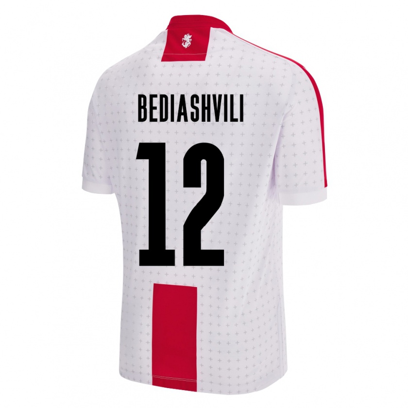 Kandiny Hombre Camiseta Georgia Giorgi Bediashvili #12 Blanco 1ª Equipación 24-26 La Camisa Chile