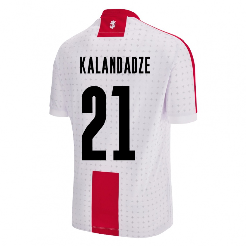 Kandiny Hombre Camiseta Georgia Mariam Kalandadze #21 Blanco 1ª Equipación 24-26 La Camisa Chile