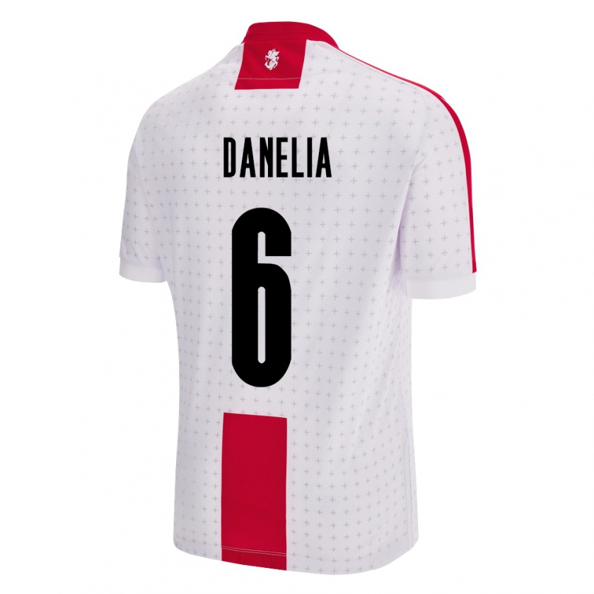 Kandiny Hombre Camiseta Georgia Natia Danelia #6 Blanco 1ª Equipación 24-26 La Camisa Chile