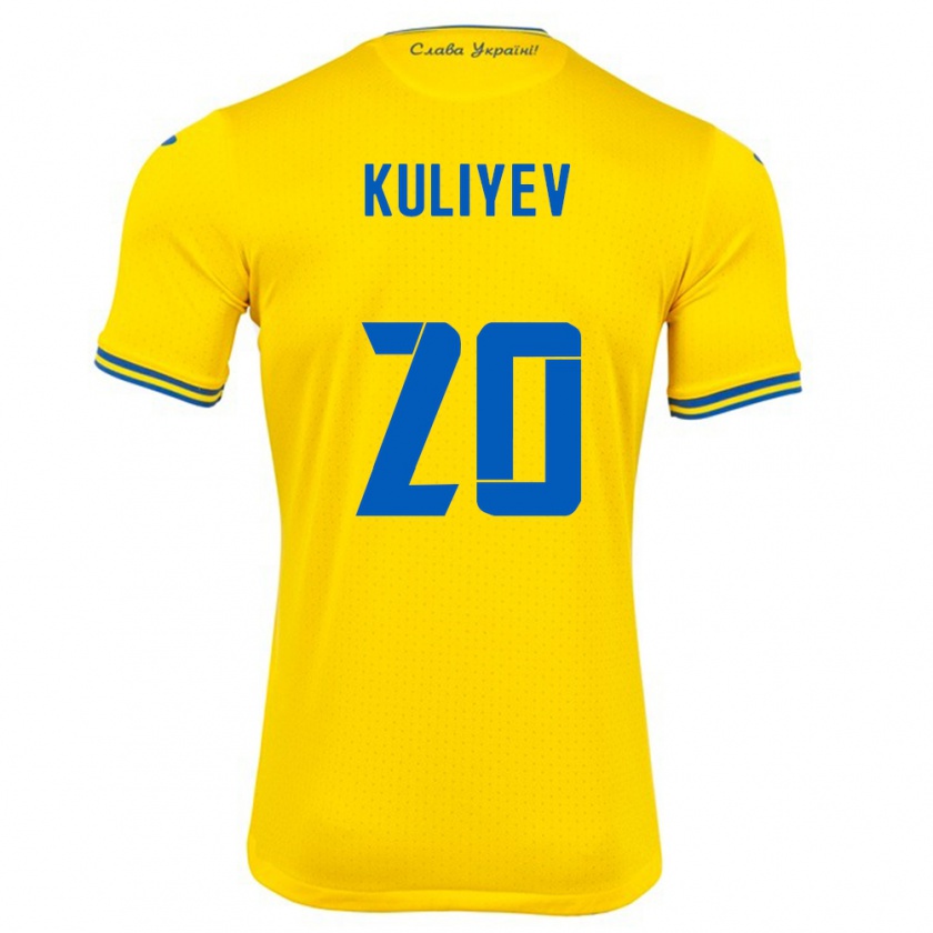 Kandiny Hombre Camiseta Ucrania Eldar Kuliyev #20 Amarillo 1ª Equipación 24-26 La Camisa Chile