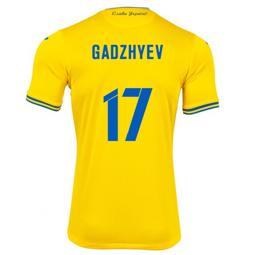 Kandiny Hombre Camiseta Ucrania Ramik Gadzhyev #17 Amarillo 1ª Equipación 24-26 La Camisa Chile