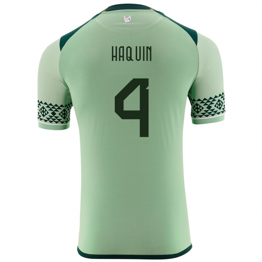 Kandiny Hombre Camiseta Bolivia Luis Haquín #4 Verde Claro 1ª Equipación 24-26 La Camisa Chile