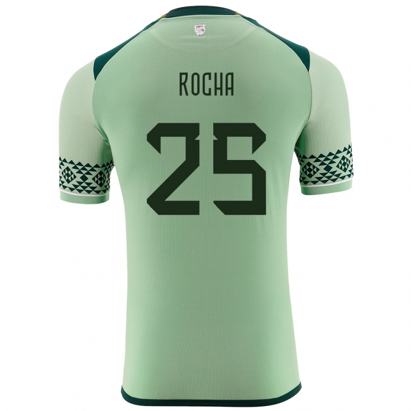 Kandiny Hombre Camiseta Bolivia Yomar Rocha #25 Verde Claro 1ª Equipación 24-26 La Camisa Chile