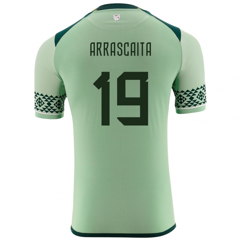 Kandiny Hombre Camiseta Bolivia Jaime Arrascaita #19 Verde Claro 1ª Equipación 24-26 La Camisa Chile