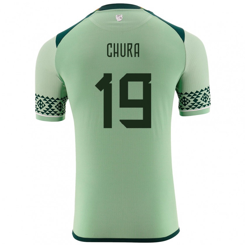 Kandiny Hombre Camiseta Bolivia Jeyson Chura #19 Verde Claro 1ª Equipación 24-26 La Camisa Chile