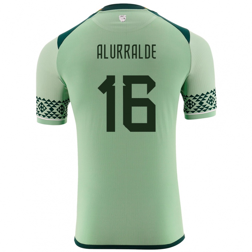 Kandiny Hombre Camiseta Bolivia Samantha Alurralde #16 Verde Claro 1ª Equipación 24-26 La Camisa Chile