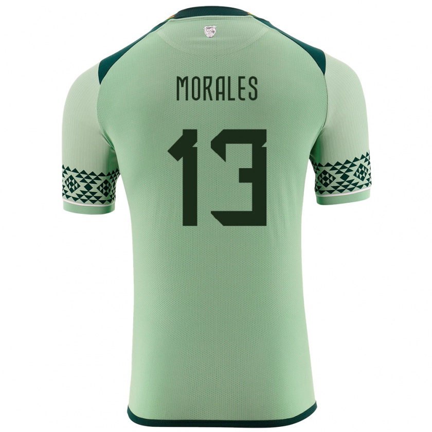 Kandiny Hombre Camiseta Bolivia Ericka Morales #13 Verde Claro 1ª Equipación 24-26 La Camisa Chile