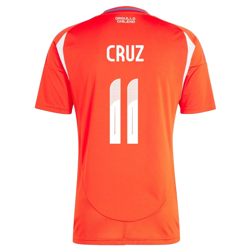 Kandiny Hombre Camiseta Chile Joan Cruz #11 Rojo 1ª Equipación 24-26 La Camisa Chile