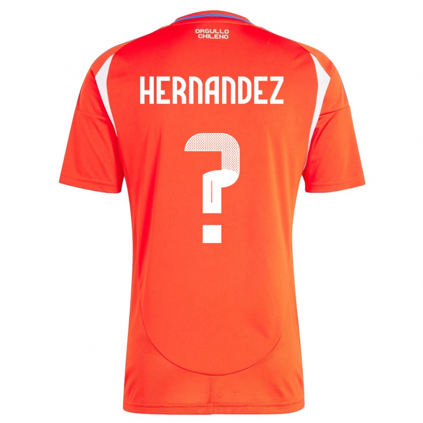 Kandiny Hombre Camiseta Chile Camilo Hernández #0 Rojo 1ª Equipación 24-26 La Camisa Chile