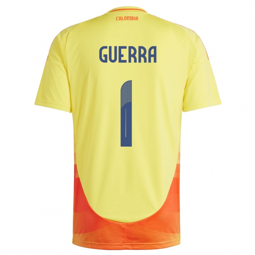 Kandiny Hombre Camiseta Colombia Sebastián Guerra #1 Amarillo 1ª Equipación 24-26 La Camisa Chile