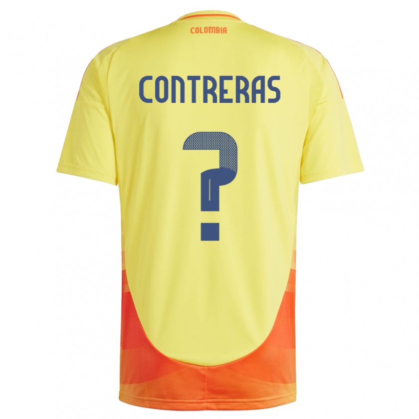 Kandiny Hombre Camiseta Colombia David Contreras #0 Amarillo 1ª Equipación 24-26 La Camisa Chile