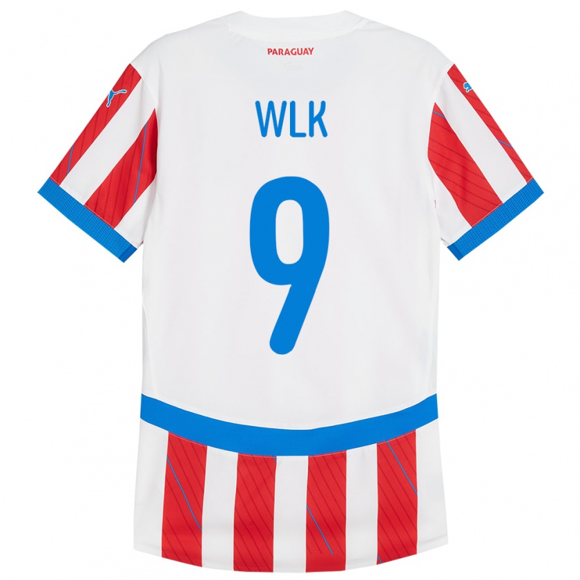 Kandiny Hombre Camiseta Paraguay Allan Wlk #9 Blanco Rojo 1ª Equipación 24-26 La Camisa Chile