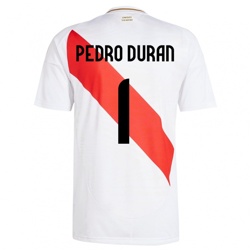 Kandiny Hombre Camiseta Perú Juan Pedro Durán #1 Blanco 1ª Equipación 24-26 La Camisa Chile