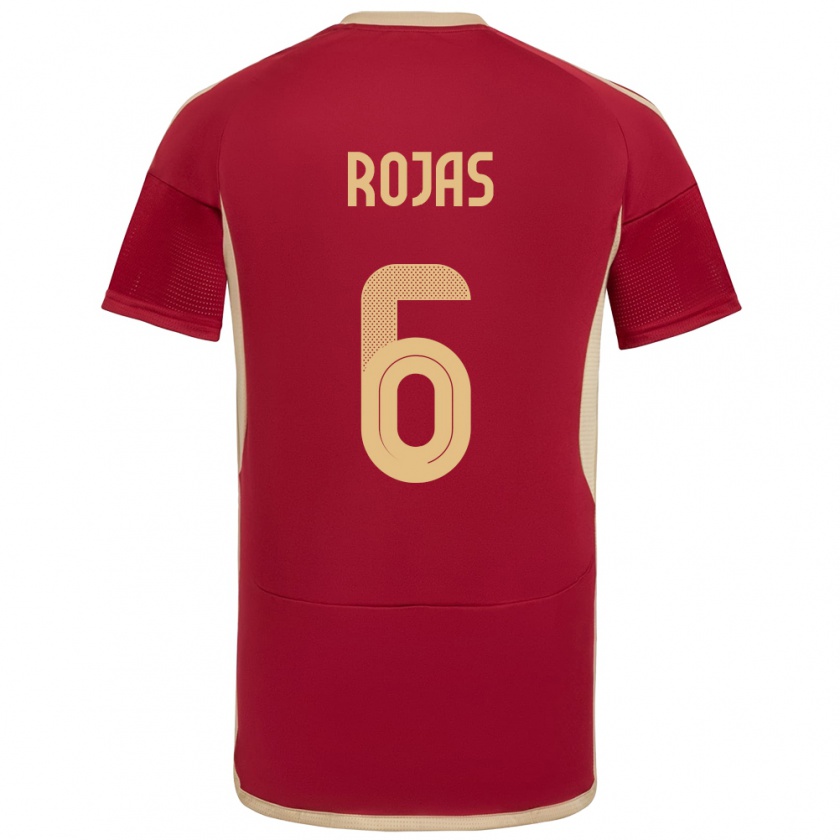 Kandiny Hombre Camiseta Venezuela Carlos Rojas #6 Borgoña 1ª Equipación 24-26 La Camisa Chile