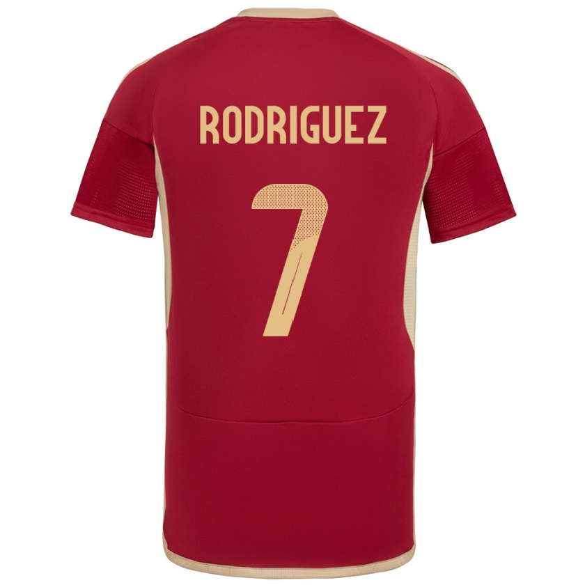 Kandiny Hombre Camiseta Venezuela Daniuska Rodriguez #7 Borgoña 1ª Equipación 24-26 La Camisa Chile