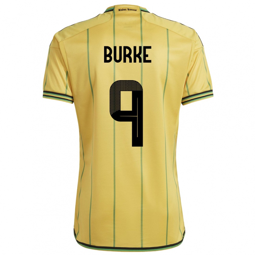 Kandiny Hombre Camiseta Jamaica Cory Burke #9 Amarillo 1ª Equipación 24-26 La Camisa Chile