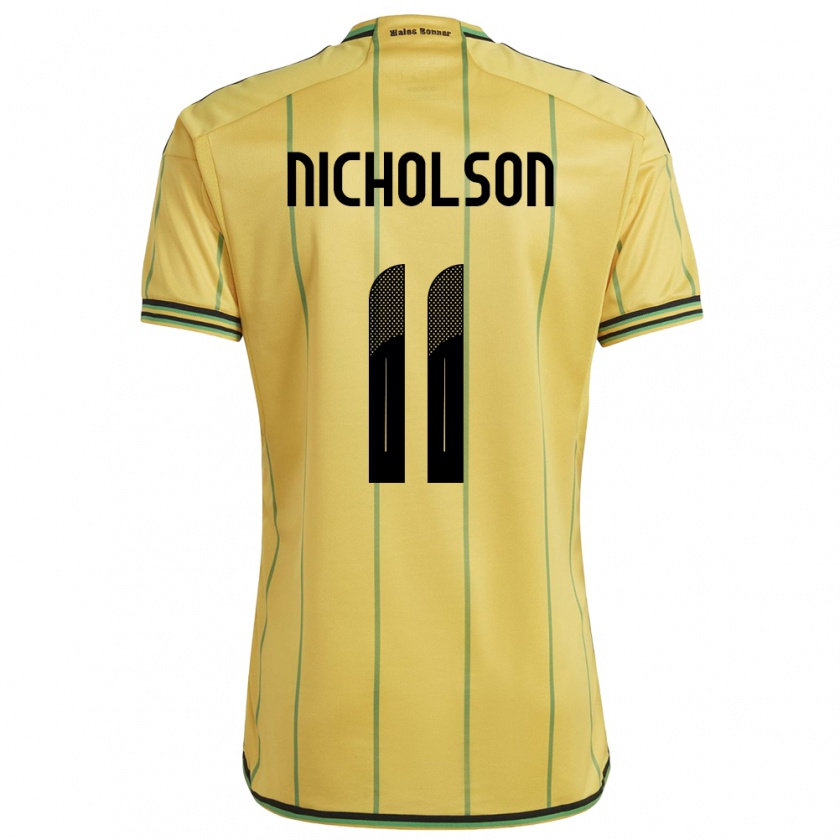 Kandiny Hombre Camiseta Jamaica Shamar Nicholson #11 Amarillo 1ª Equipación 24-26 La Camisa Chile