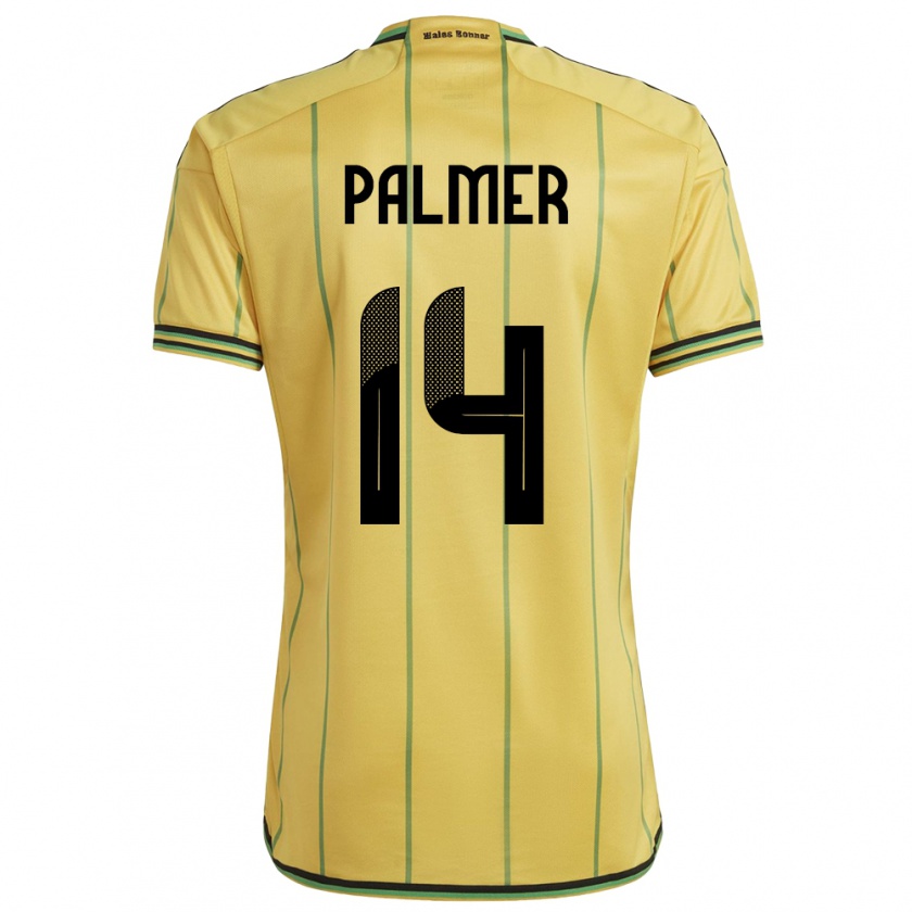 Kandiny Hombre Camiseta Jamaica Kasey Palmer #14 Amarillo 1ª Equipación 24-26 La Camisa Chile