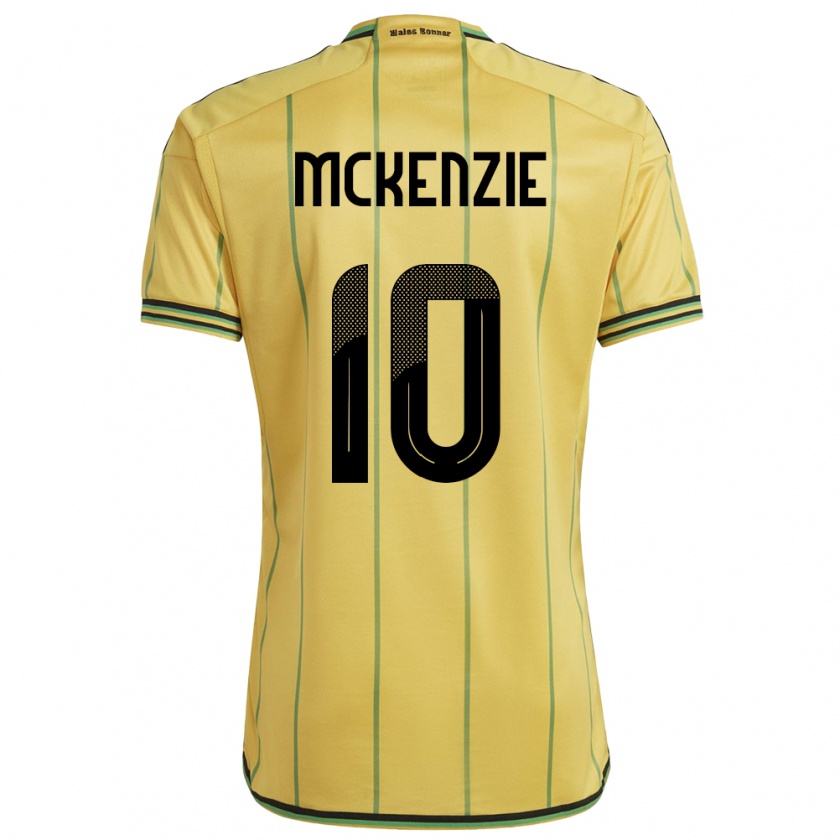 Kandiny Hombre Camiseta Jamaica Denzel Mckenzie #10 Amarillo 1ª Equipación 24-26 La Camisa Chile