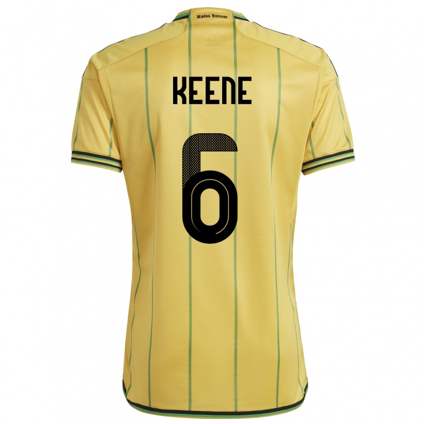 Kandiny Hombre Camiseta Jamaica Alika Keene #6 Amarillo 1ª Equipación 24-26 La Camisa Chile