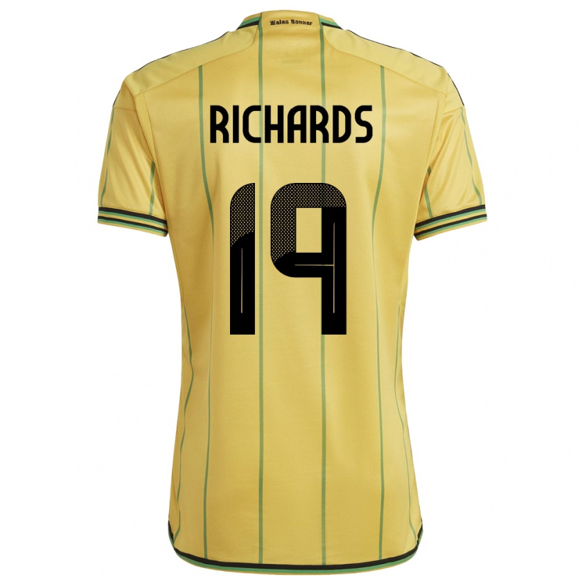 Kandiny Hombre Camiseta Jamaica Davia Richards #19 Amarillo 1ª Equipación 24-26 La Camisa Chile