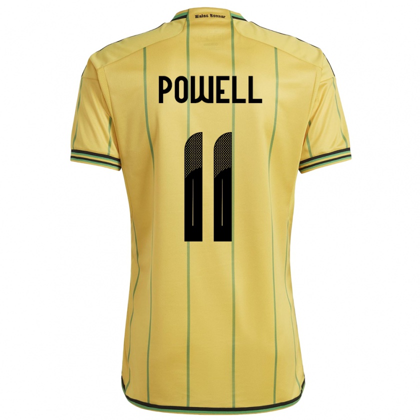 Kandiny Hombre Camiseta Jamaica Destiny Powell #11 Amarillo 1ª Equipación 24-26 La Camisa Chile