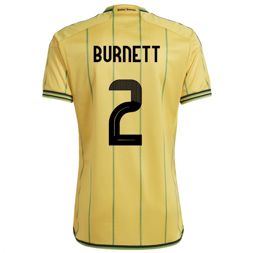 Kandiny Hombre Camiseta Jamaica Theanna Burnett #2 Amarillo 1ª Equipación 24-26 La Camisa Chile