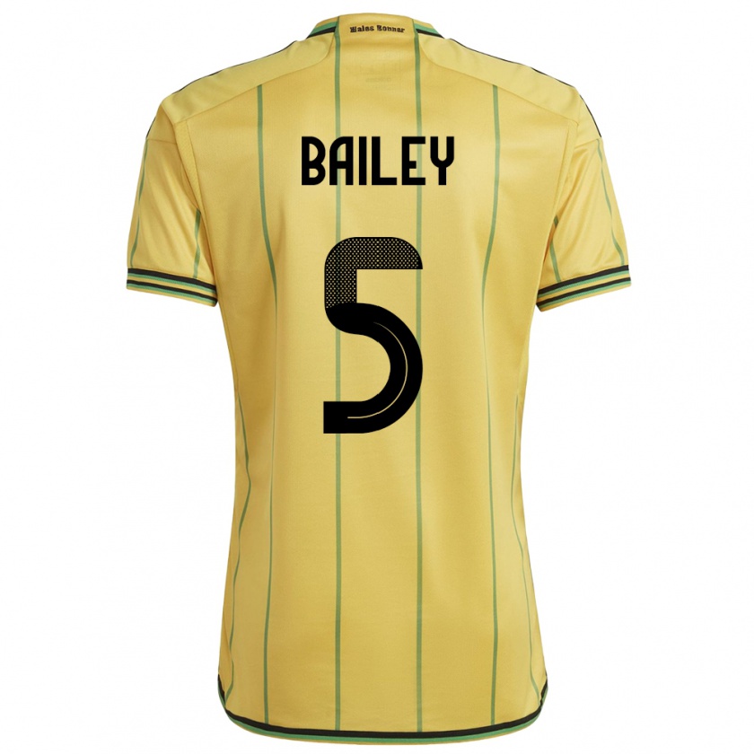 Kandiny Hombre Camiseta Jamaica Jade Bailey #5 Amarillo 1ª Equipación 24-26 La Camisa Chile