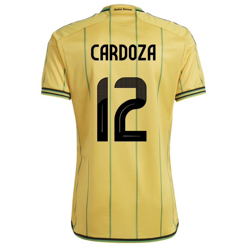 Kandiny Hombre Camiseta Jamaica Naya Cardoza #12 Amarillo 1ª Equipación 24-26 La Camisa Chile