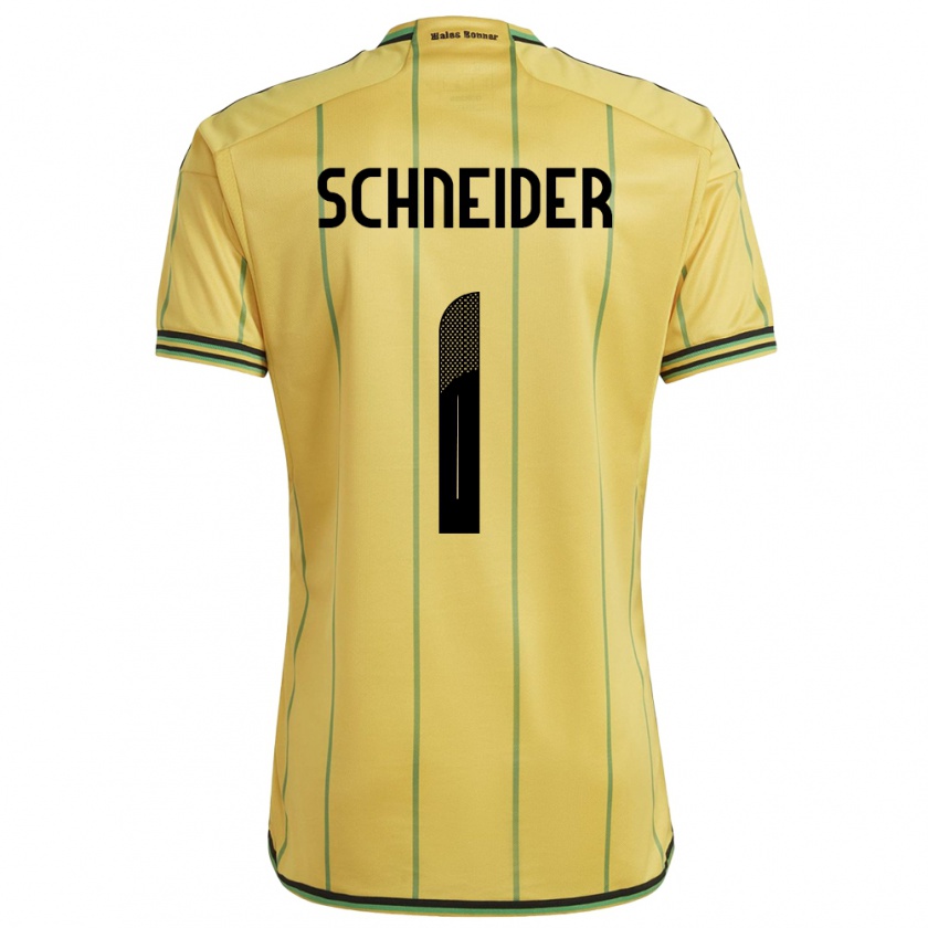 Kandiny Hombre Camiseta Jamaica Sydney Schneider #1 Amarillo 1ª Equipación 24-26 La Camisa Chile