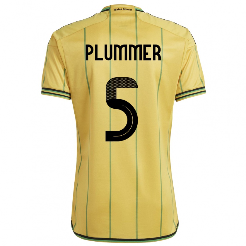 Kandiny Hombre Camiseta Jamaica Konya Plummer #5 Amarillo 1ª Equipación 24-26 La Camisa Chile