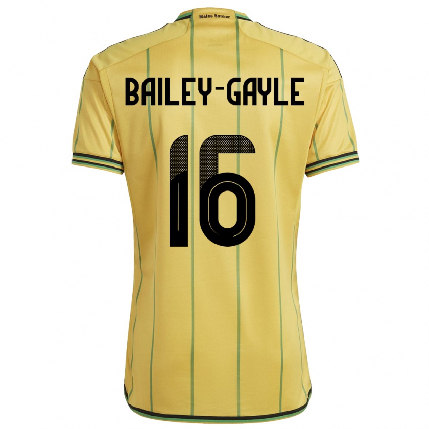 Kandiny Hombre Camiseta Jamaica Paige Bailey-Gayle #16 Amarillo 1ª Equipación 24-26 La Camisa Chile