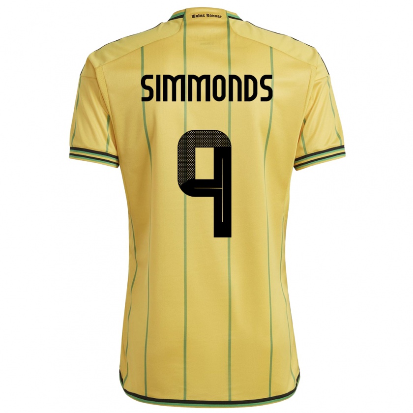 Kandiny Hombre Camiseta Jamaica Kameron Simmonds #9 Amarillo 1ª Equipación 24-26 La Camisa Chile