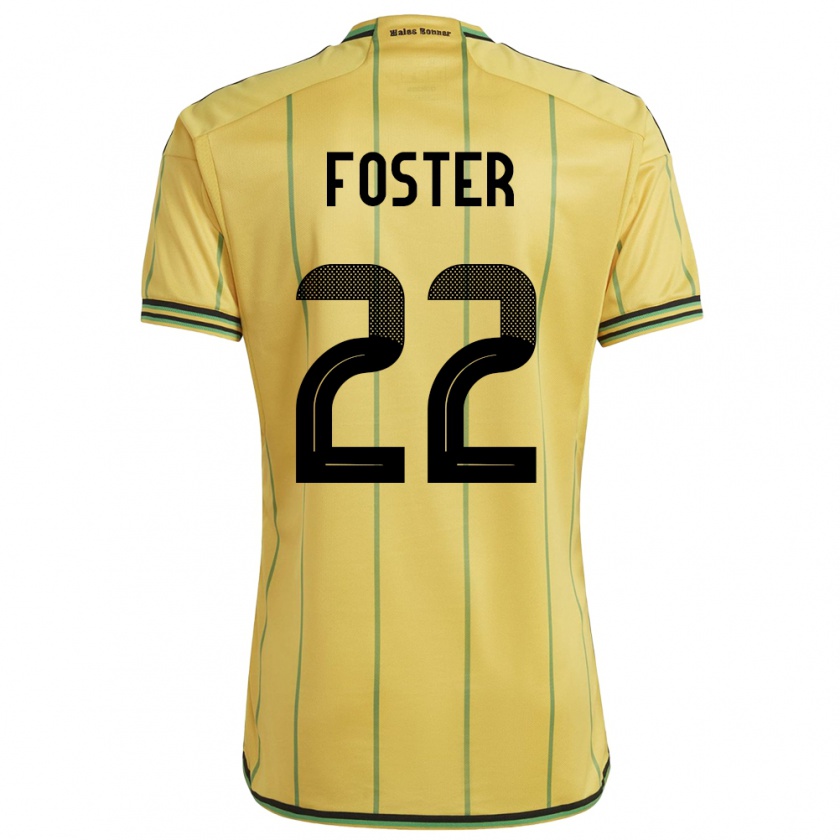 Kandiny Hombre Camiseta Jamaica Shanise Foster #22 Amarillo 1ª Equipación 24-26 La Camisa Chile