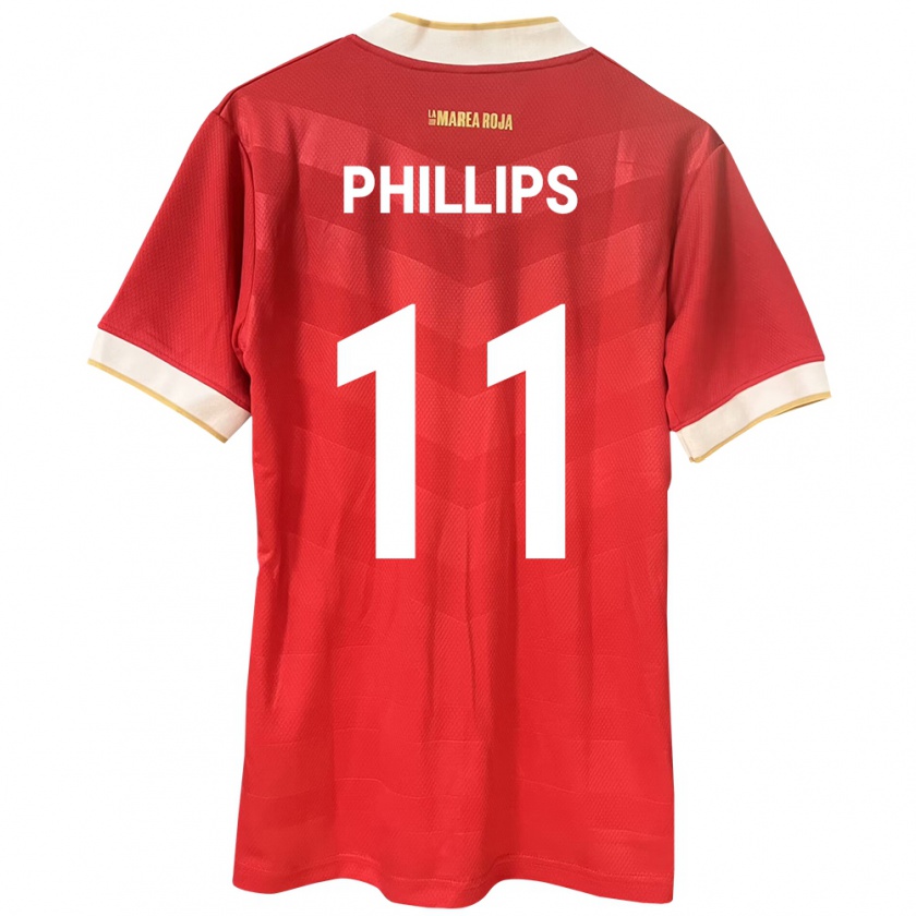 Kandiny Hombre Camiseta Panamá Ricardo Phillips #11 Rojo 1ª Equipación 24-26 La Camisa Chile