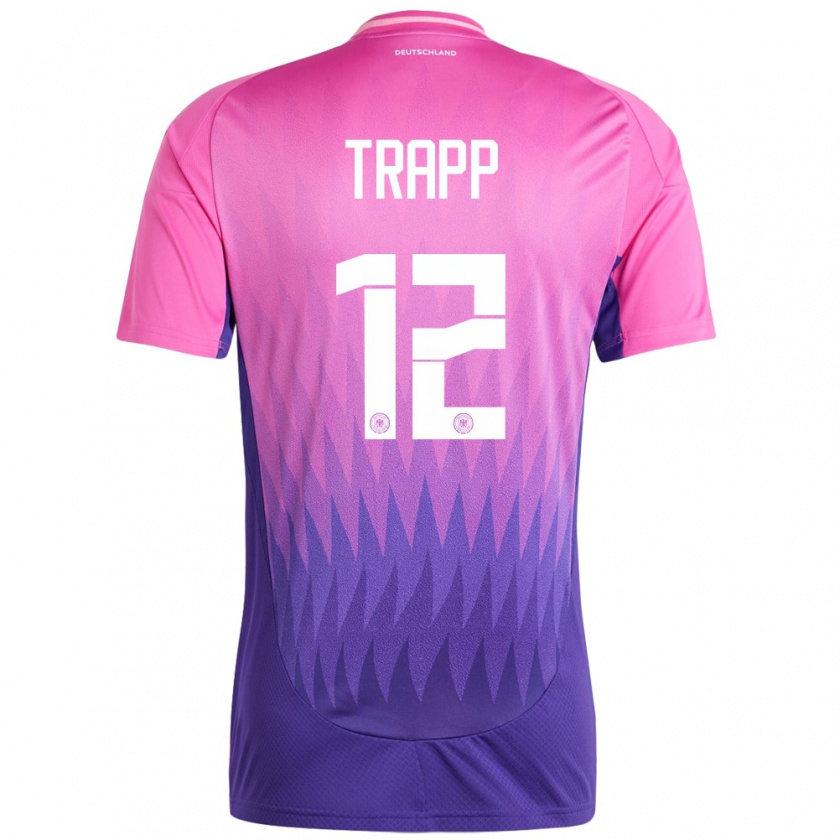 Kandiny Hombre Camiseta Alemania Kevin Trapp #12 Rosado Morado 2ª Equipación 24-26 La Camisa Chile