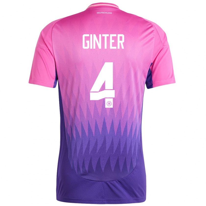 Kandiny Hombre Camiseta Alemania Matthias Ginter #4 Rosado Morado 2ª Equipación 24-26 La Camisa Chile